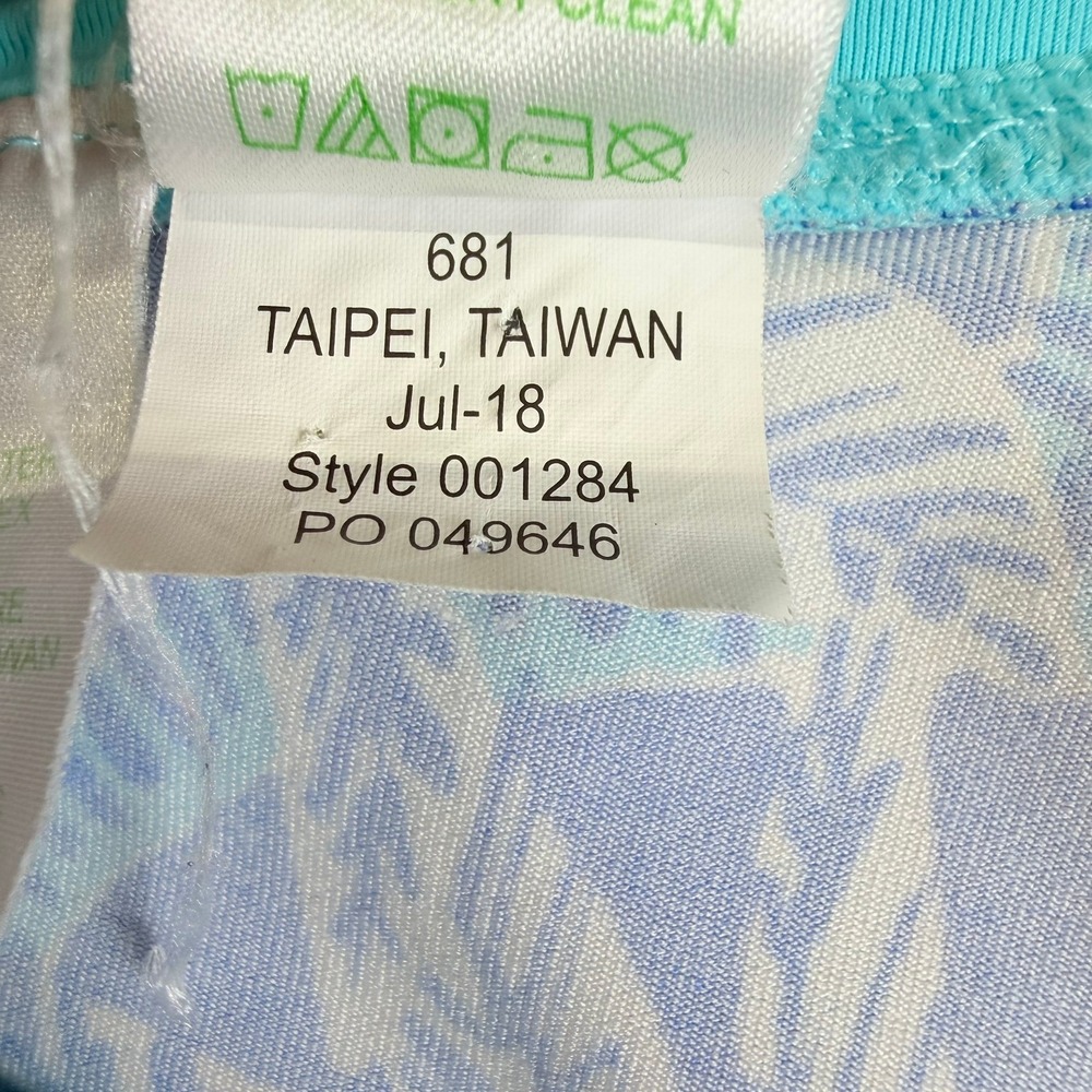 Lilly Pulitzer Luxletic Leggings Womens Medium UPF 50+ Blue Tropical Palm Crop - Picture 9 of 10